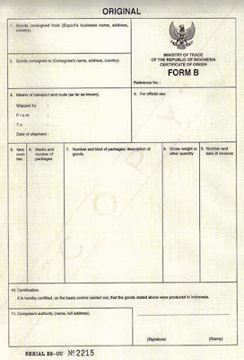 Contoh Dokumen Certificate of Origin 